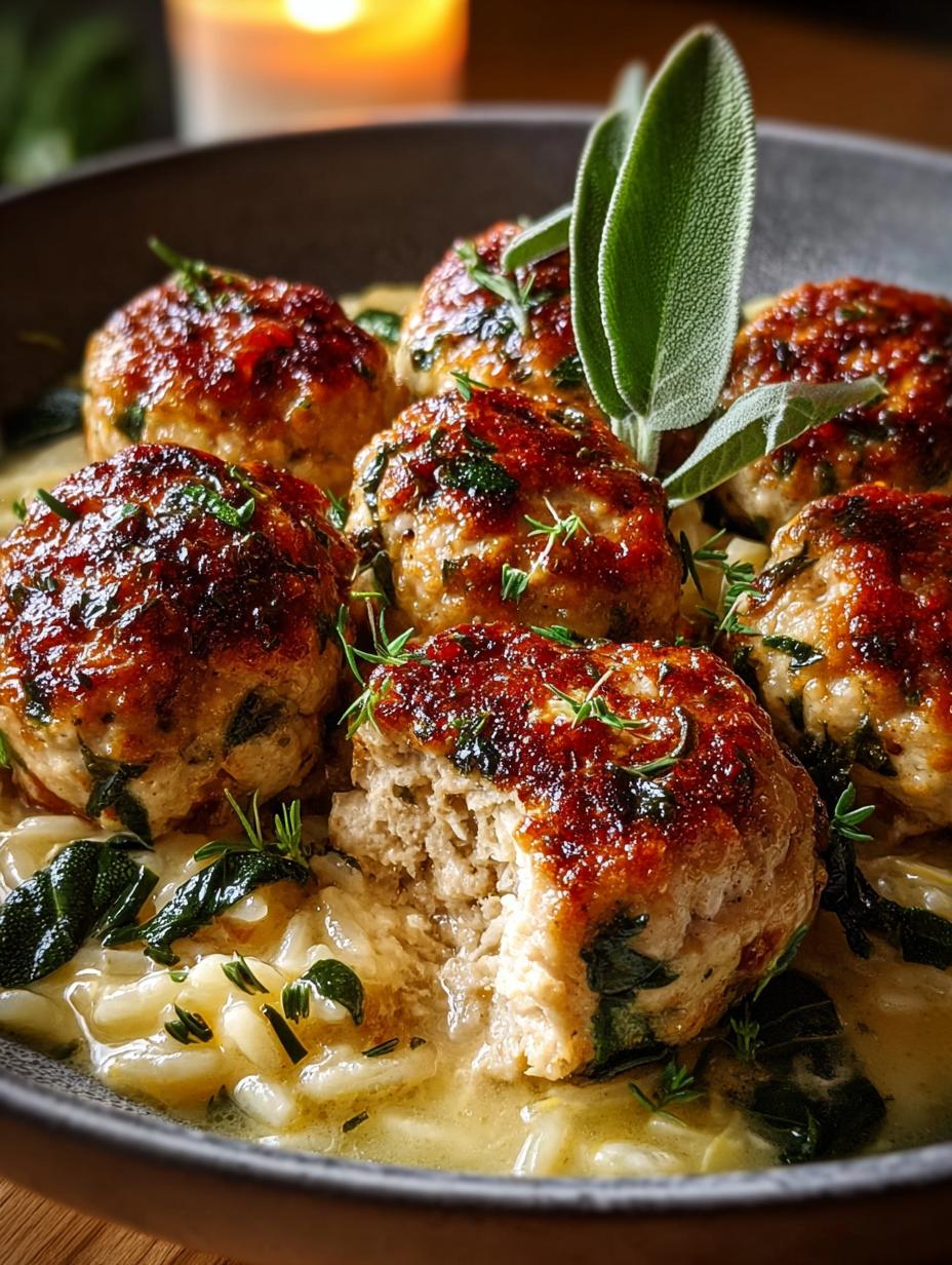 Baked Sage Chicken Meatballs