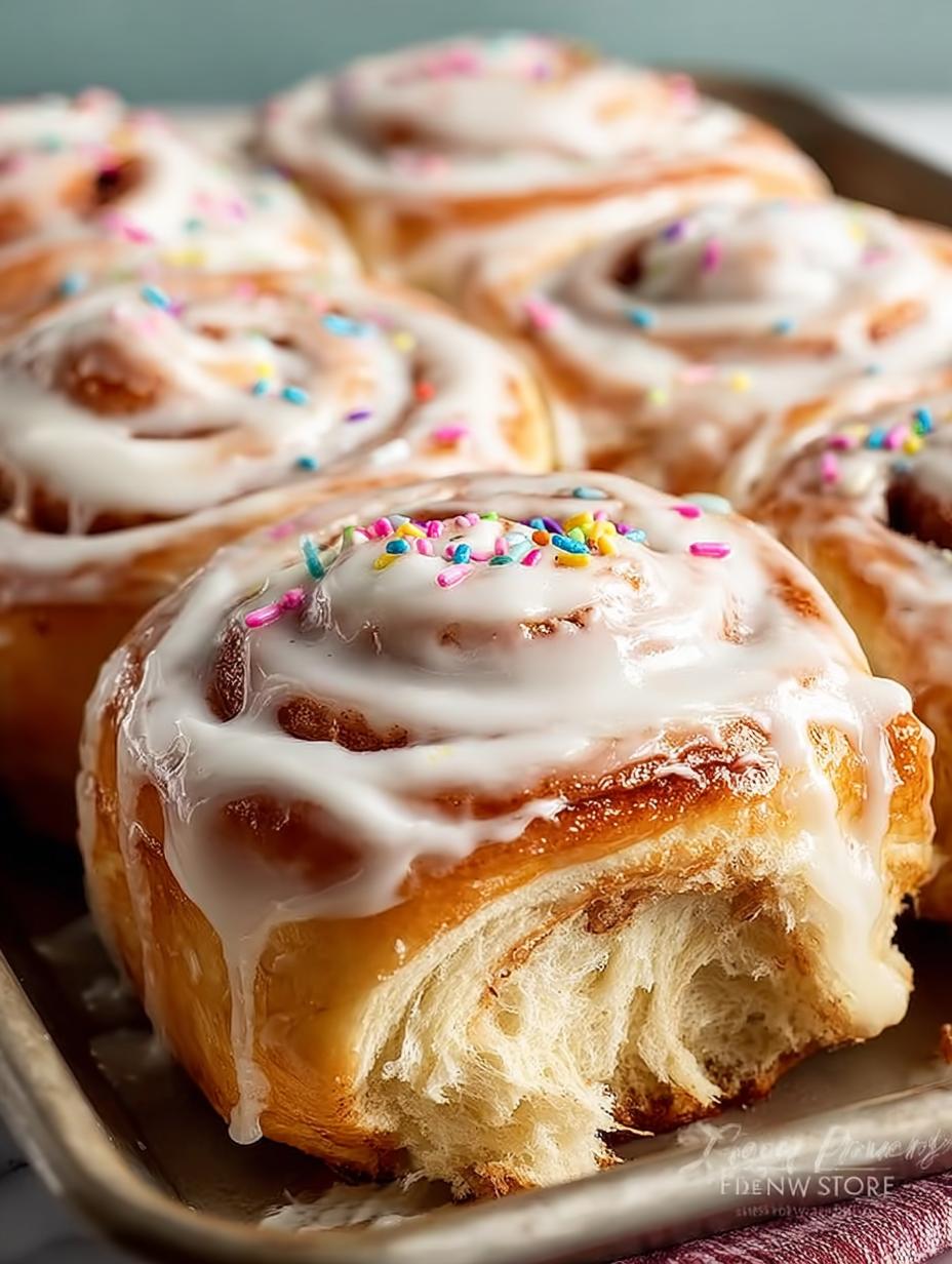 Birthday Cake Cinnamon Rolls
