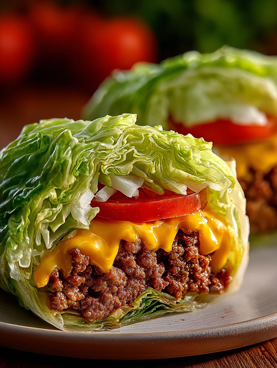 Cheeseburger Cabbage Wraps Low