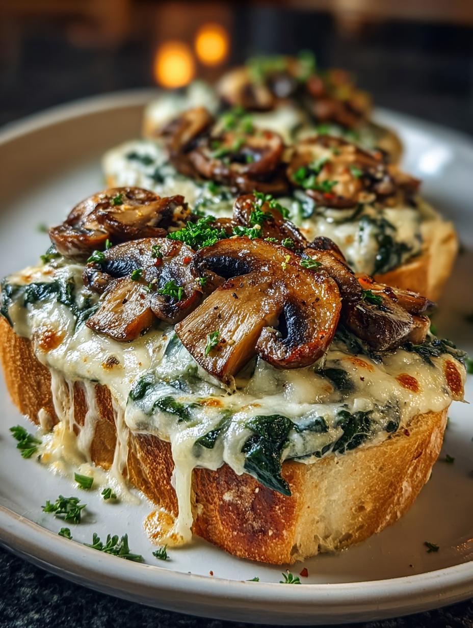 Cheesy Spinach Artichoke Mushroom