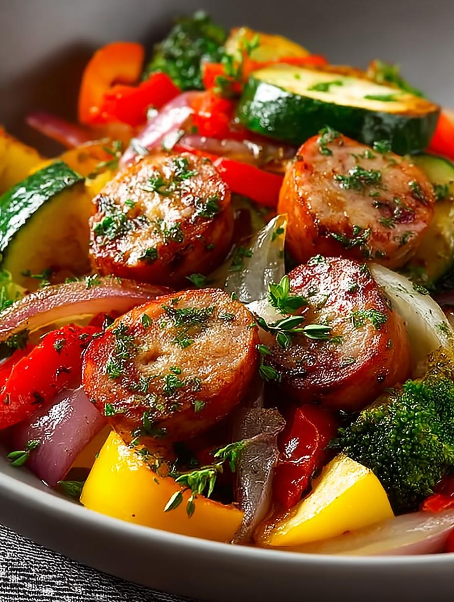 Chicken Sausage Veggies Sheet