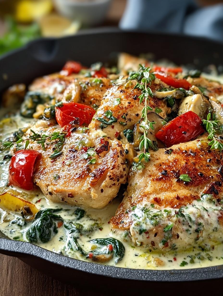 Creamy Mediterranean Chicken Skillet: 30-Minute Delight - Creamy Mediterranean Chicken Skillet - main visual representation