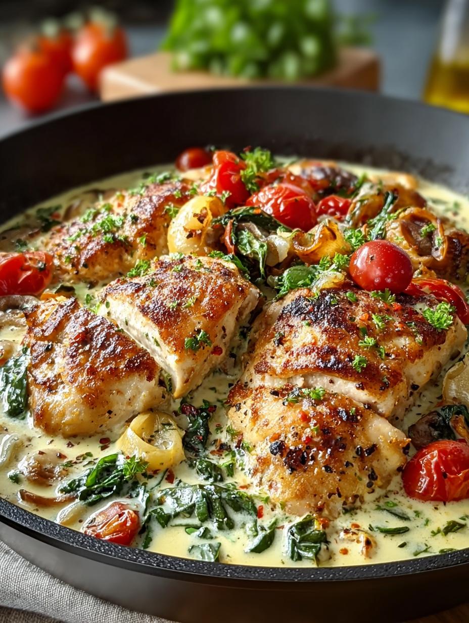 Creamy Mediterranean Chicken Skillet