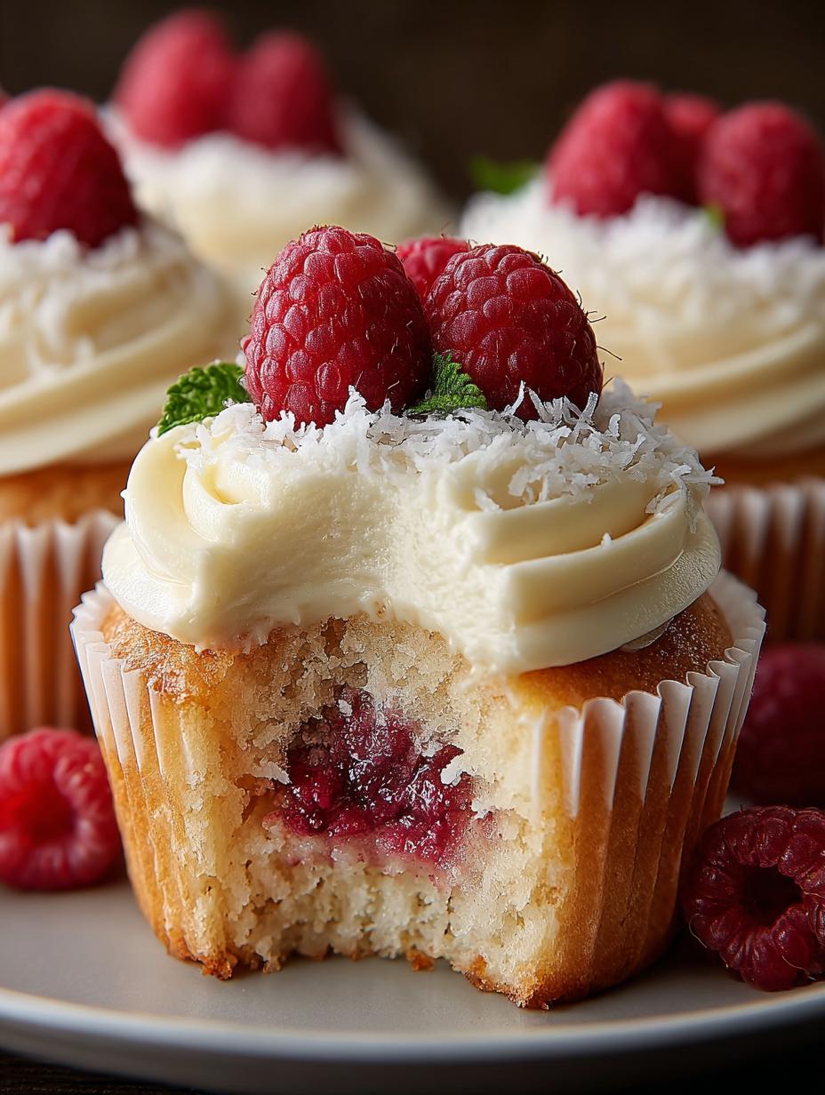 Keto Coconut Raspberry Cupcakes