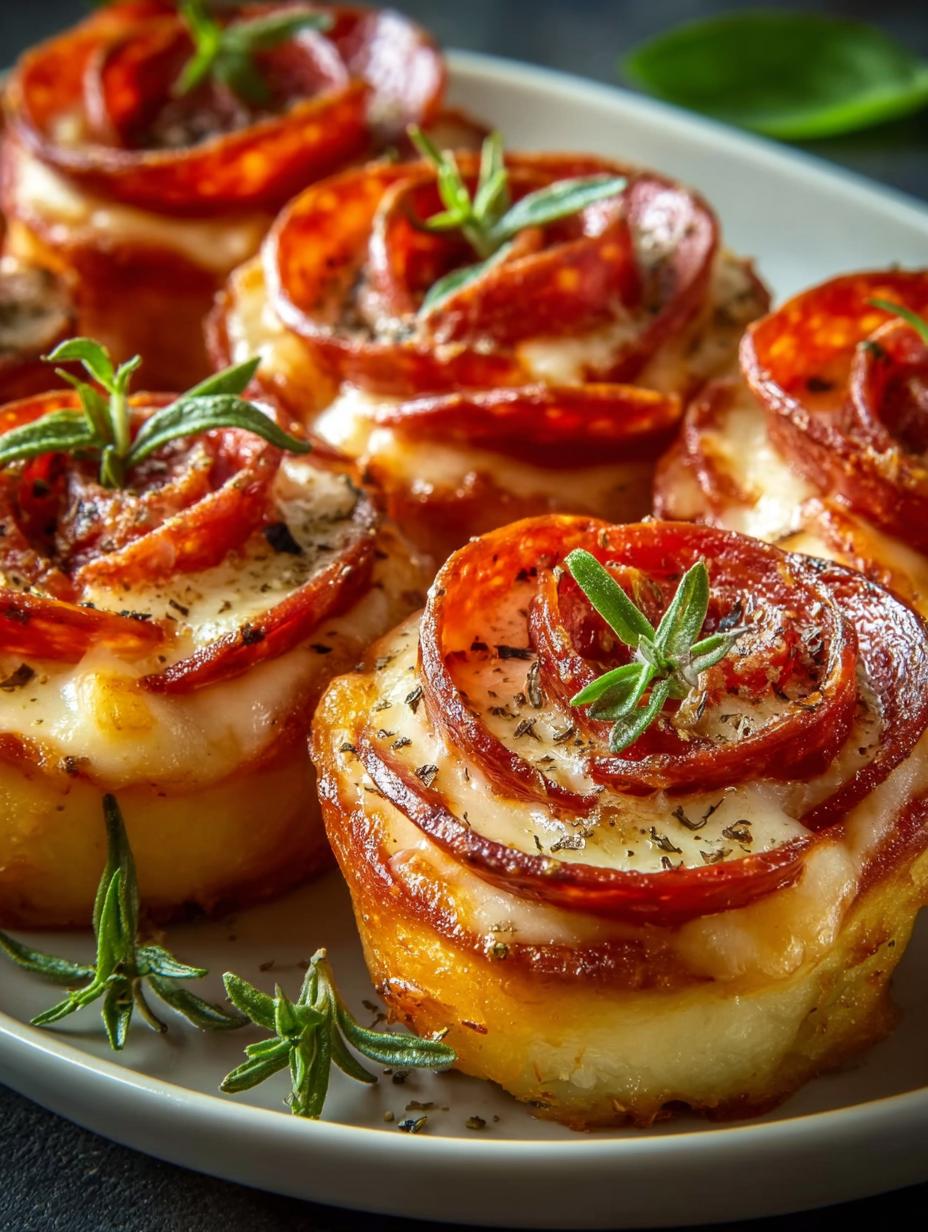 Keto Pepperoni Pizza Roses