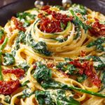 Linguine with Spinach Sun