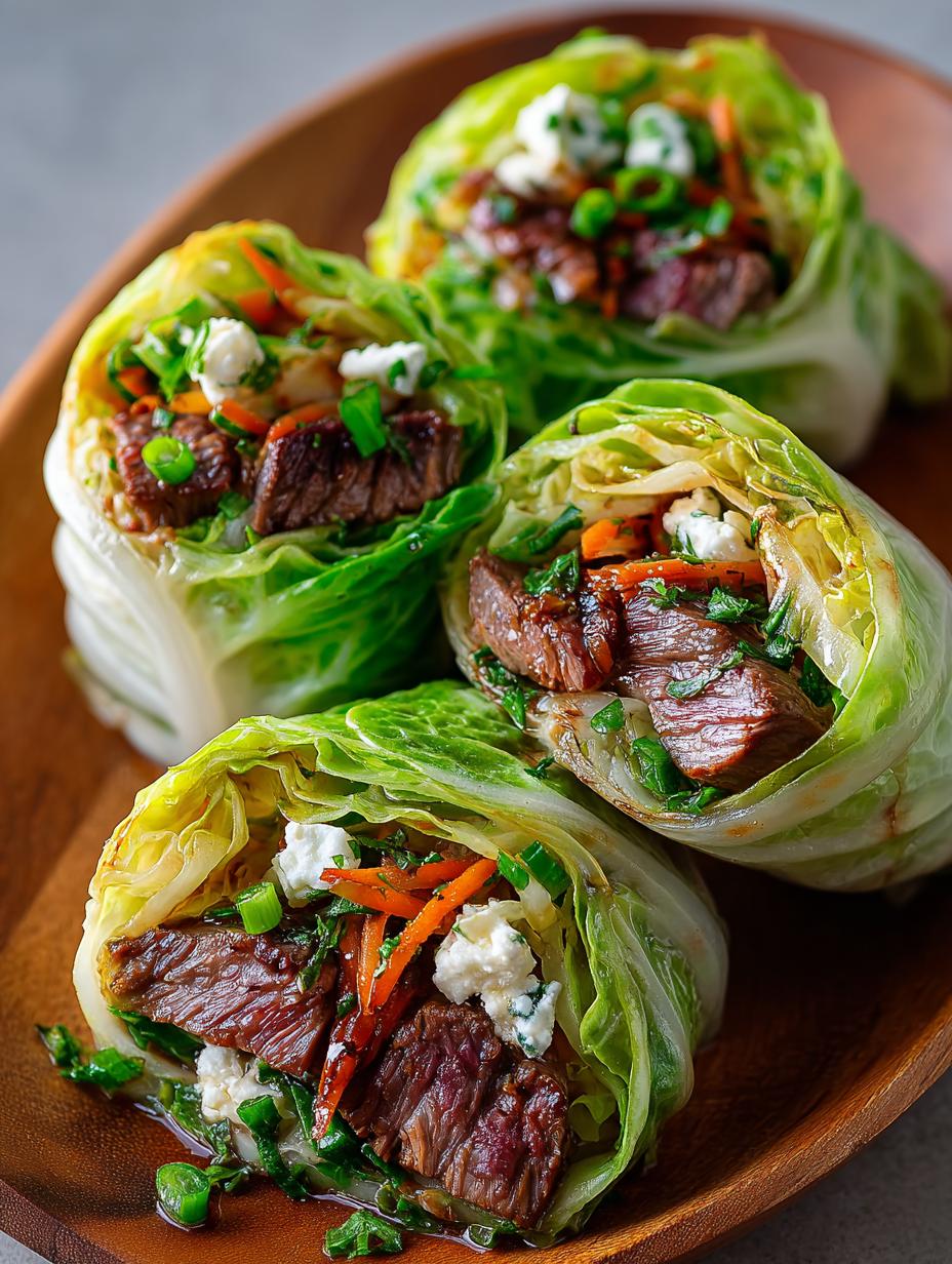 Philly Cheesesteak Cabbage Wraps