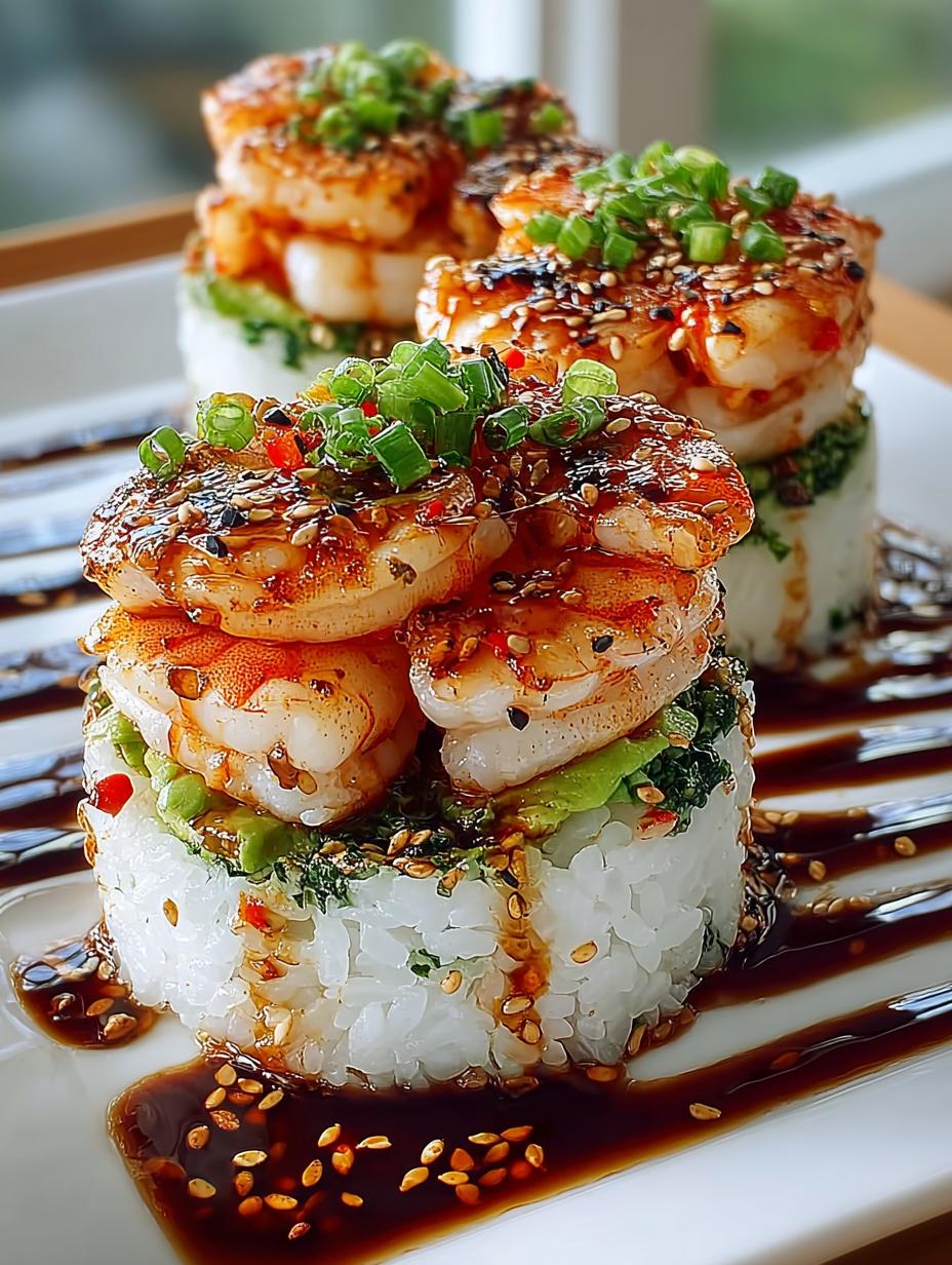 Spicy Shrimp Sushi Stacks: 5 Layers of Flavorful Bliss - Spicy Shrimp Sushi Stacks - additional detail
