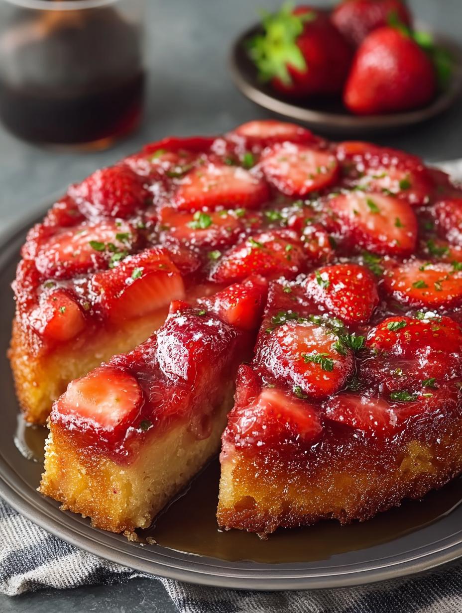 Strawberry Rhubarb Upside Down