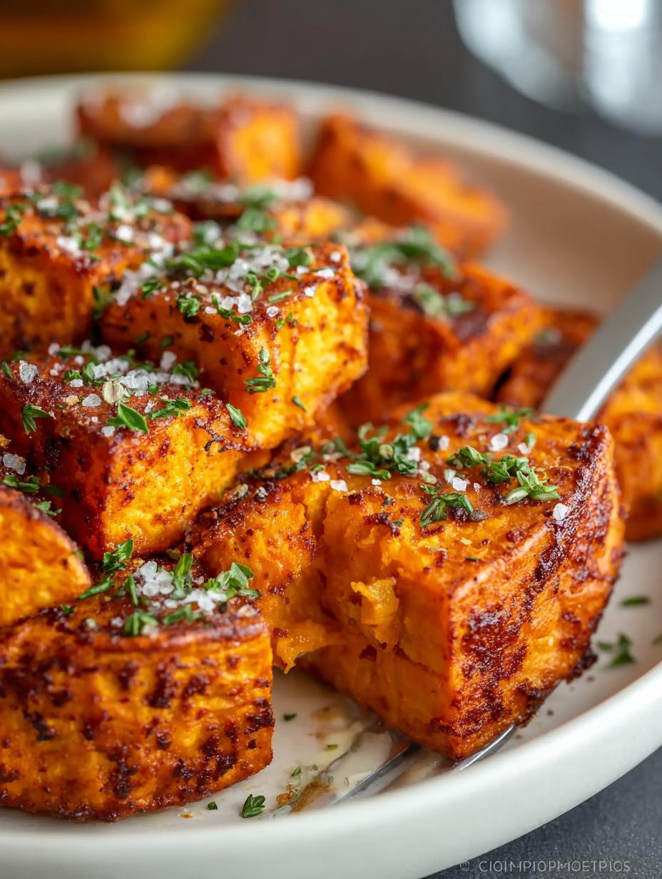 Crispy Air Fryer Sweet Potato Cubes in 25 Minutes - Air Fryer Sweet Potato - additional detail