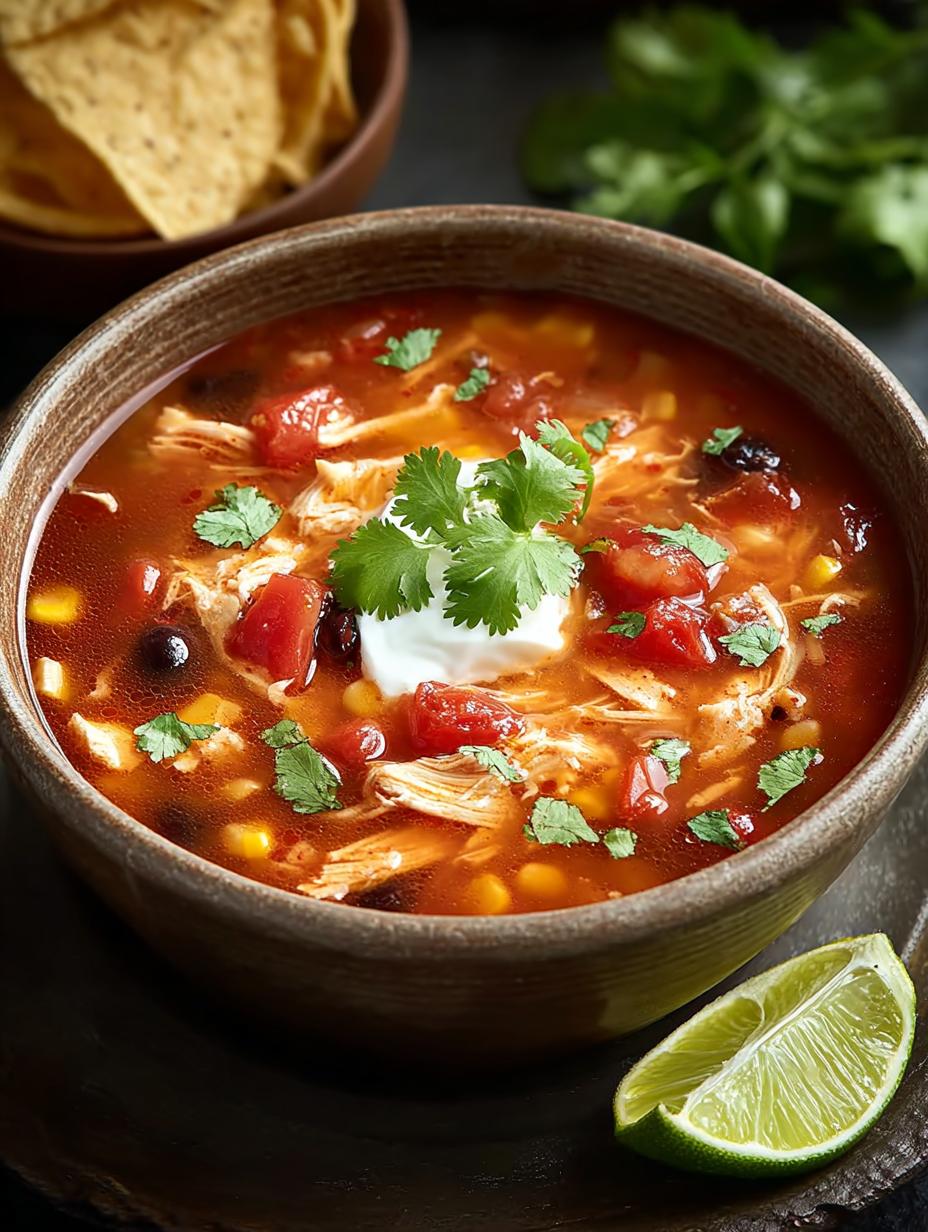 Cozy Chicken Tortilla Soup: 6 Comforting Ingredients - Chicken Tortilla Soup - additional detail